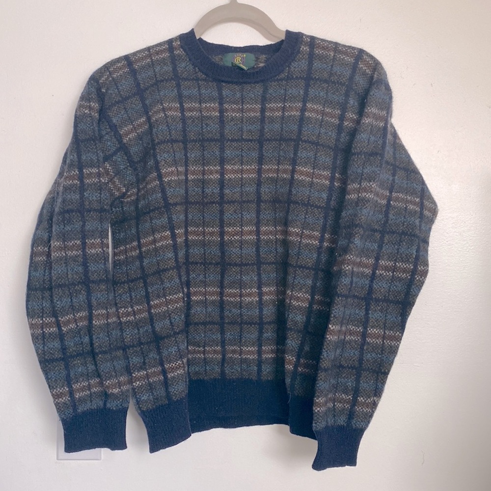 Vintage wool plaid sweater